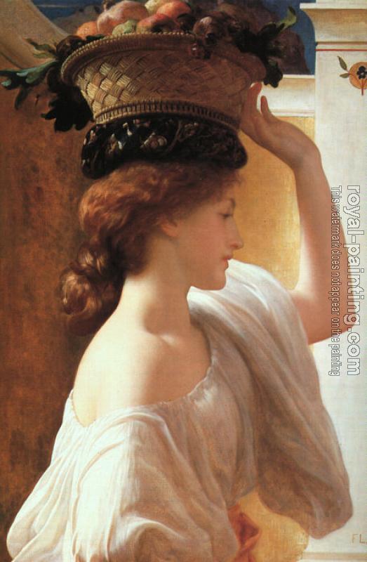 Lord Frederick Leighton : A Girl with a Basket of Fruit